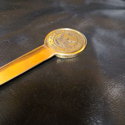 Masonic Letter Opener S ST Dodoni Ioannina, brass