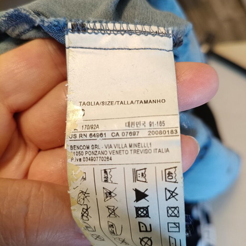 Sisley women's denim shirt, medium, blue wash effect