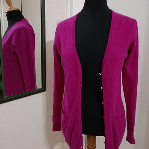Wool cardigan fuchsia size S-XL like new