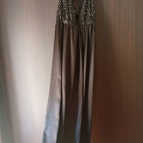 Women's black satin dress like new, size L