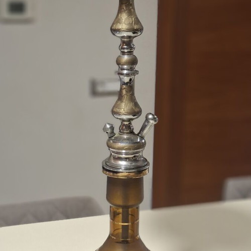 Traditional handmade hookah used, carved, 68cm, without hose