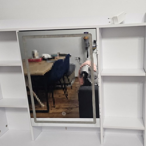 Boudoir vanity furniture with LED mirror and storage