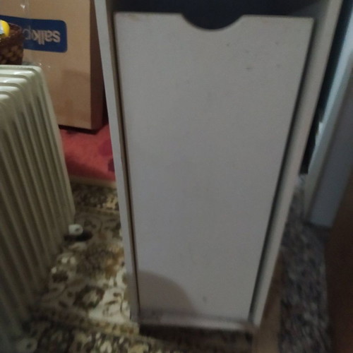 Laundry basket used, large wooden wheeled 130 liters