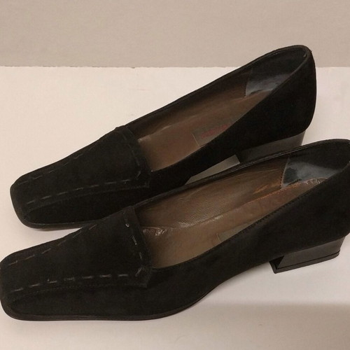 Moschoutis suede leather pumps used, size 38, black