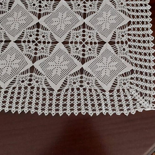 Set of white crochet tablecloth and square 170x170cm and 80x80cm new