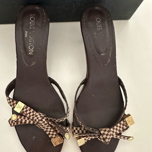 Louis Vuitton mules used, brown damier, size 38