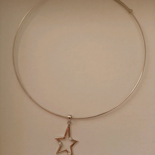 Silver choker with star 925 and artificial zircon