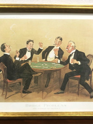 Leonard Raven-Hill Bridge Problems vintage art print