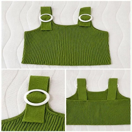 Summer knitted top like new, green, size S