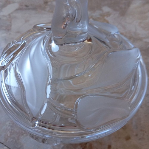 Vintage serving set made of frosted crystal with tulip design, like new