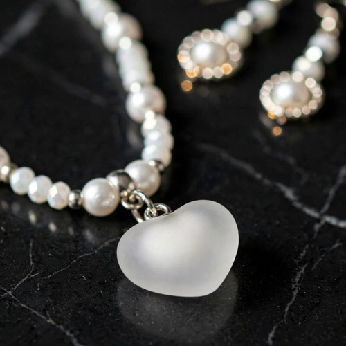 handmade crystal beaded elegant jewellery, necklace and earrings set