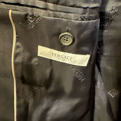 Versace men's suit like new, black, regular fit, size 48