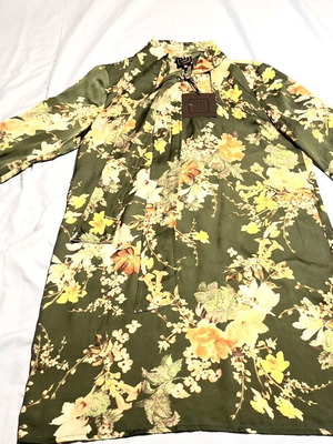 Access floral green satin dress size XXL new, A line