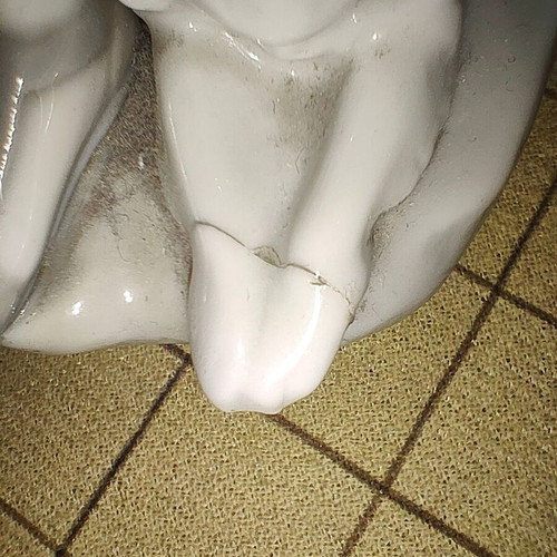 Lladró Boy with Dog porcelain figure refurbished