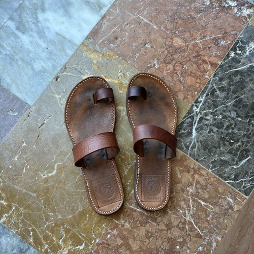 Leather sandals Melissinos Art Poet used, brown, size 37