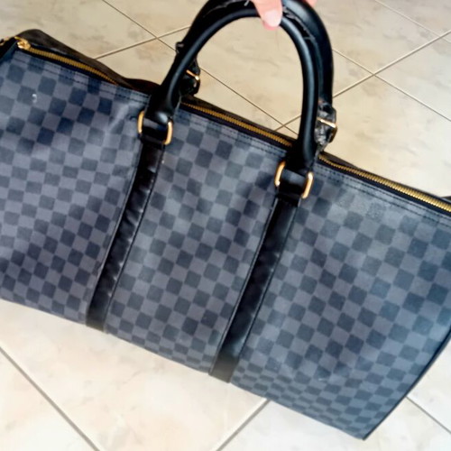Travel bag, black and grey, approx. 75x25 cm