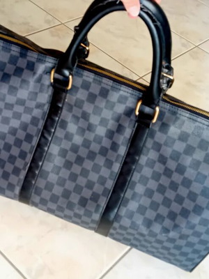 Travel bag, black and grey, approx. 75x25 cm