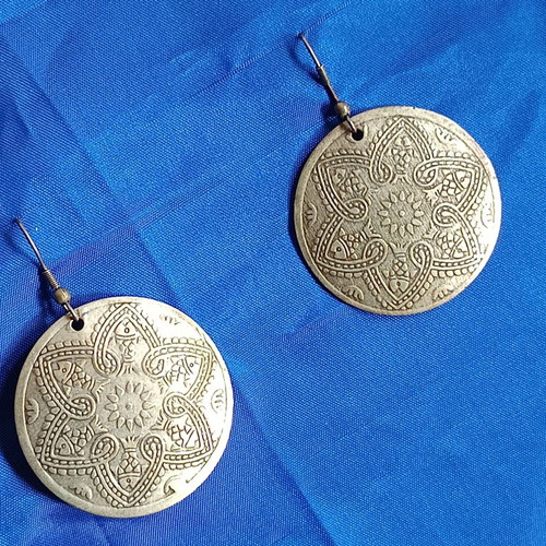 Ethnic Bohemian Style Bracelet and Earrings Set like new, silver