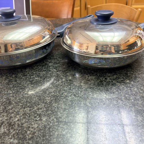 Fissler Blue Dream Stainless Steel Frying Pans 24cm and 28cm like new