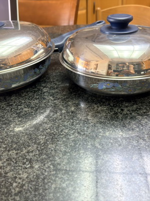Fissler Blue Dream Stainless Steel Frying Pans 24cm and 28cm like new