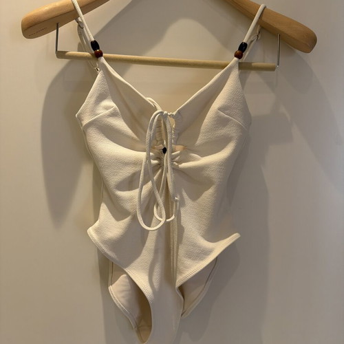H&M white cream swimwear one piece size M like new