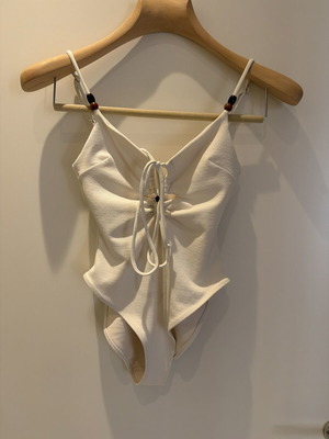 H&M white cream swimwear one piece size M like new