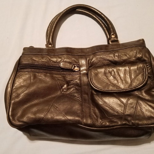 Leather women's handbag like new, black, 34x22 cm