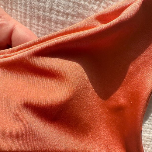 Bikini bottom peach high cut Brazil size L new