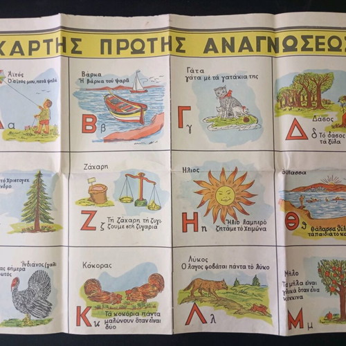 School alphabet map used, photolithograph by K. Th. Karagounis