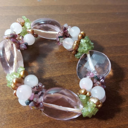 Handmade bracelet with semi-precious stones like new