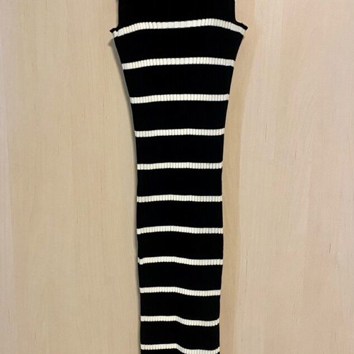 Rib set new black and white dress with jacket