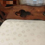 Solid wood single bed with clean mattress