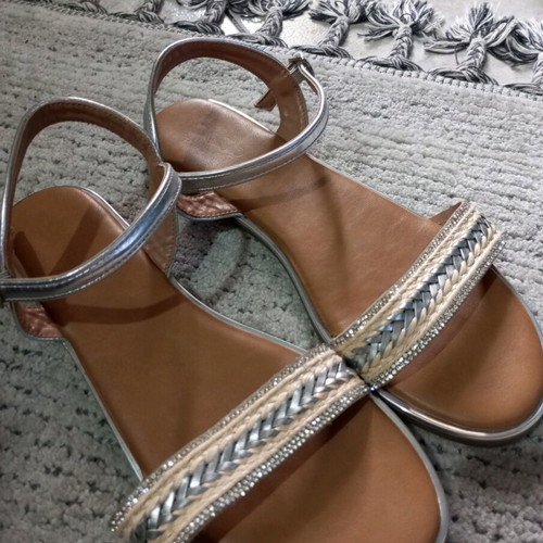 Silver women's sandals size 41 like new