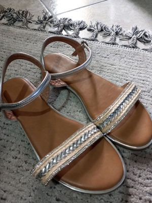 Silver women's sandals size 41 like new