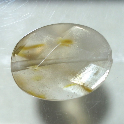 Mineral quartz with oxide inclusions like new