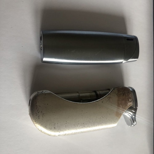 Lighters used, set of 2 with case, one with gas