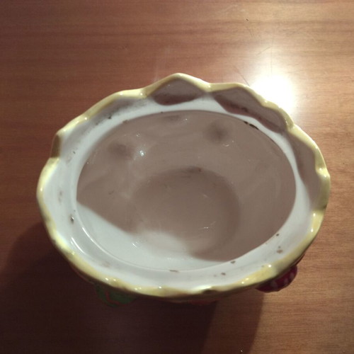 Easter Ceramic Sugar Bowl with Lid "Ducklings & Easter Eggs" used