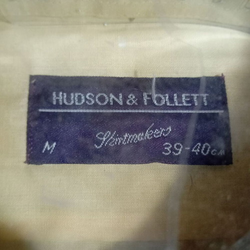 Hudson & Follett men's shirt new, medium beige button-down collar