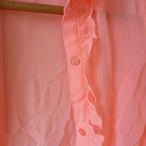Fluorescent orange transparent shirt like new, size XS