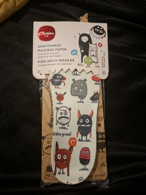 Παιδικοί ανατομικοί πάτοι Christou καινούργιοι με σχέδια τεράτων AB/CD Monsters