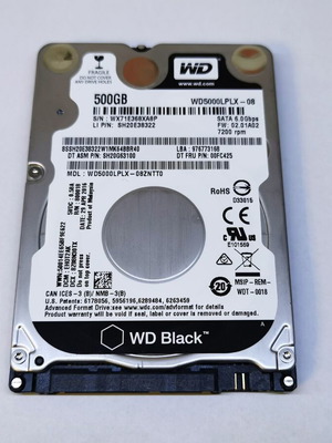 Western Digital Scorpio Black WD5000LPLX 500Gb HDD Sata 2.5"