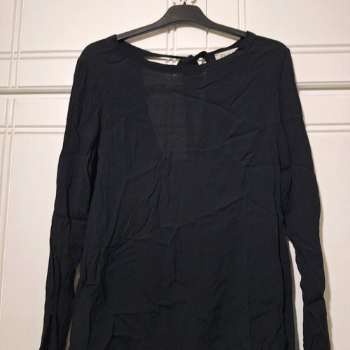 Dixie black thin blouse with V back like new, size M