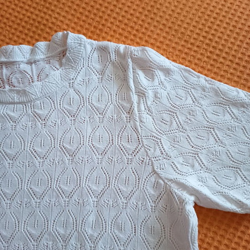 Zara knitted blouse size S like new, 100% cotton, white