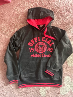 Athletic sweatshirt like new, youth, gray and pink, size 134-140 cm