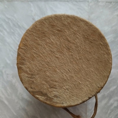 Handmade small shamanic drum used, approx. 10cm diameter