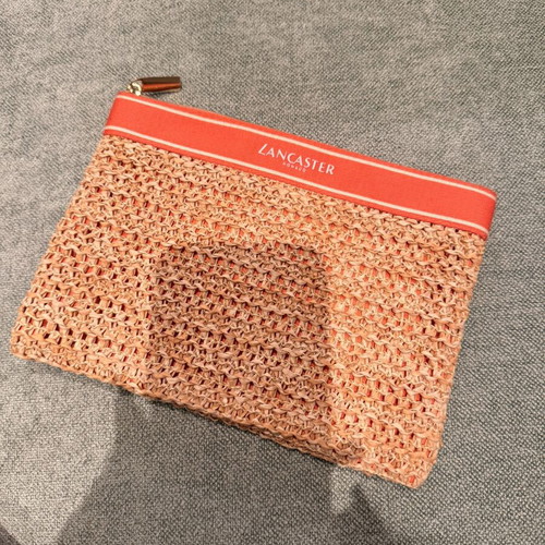 Lancaster toiletry bag new, beige and orange
