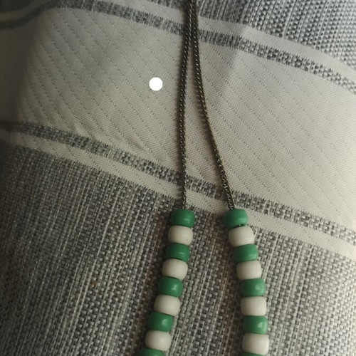 Two-tone worry beads green and white used, vintage retro