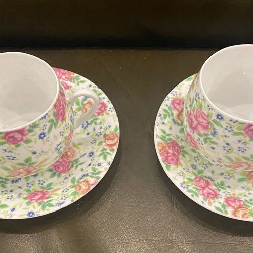 Czech coffee set for 2 people used, fine bone china