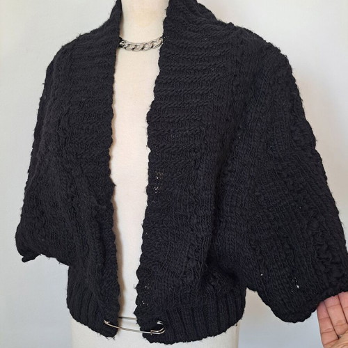 Zara short wool cardigan like new, black