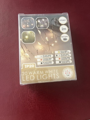 20 LED Warm White Decorative Lights with Copper Wire 2m new